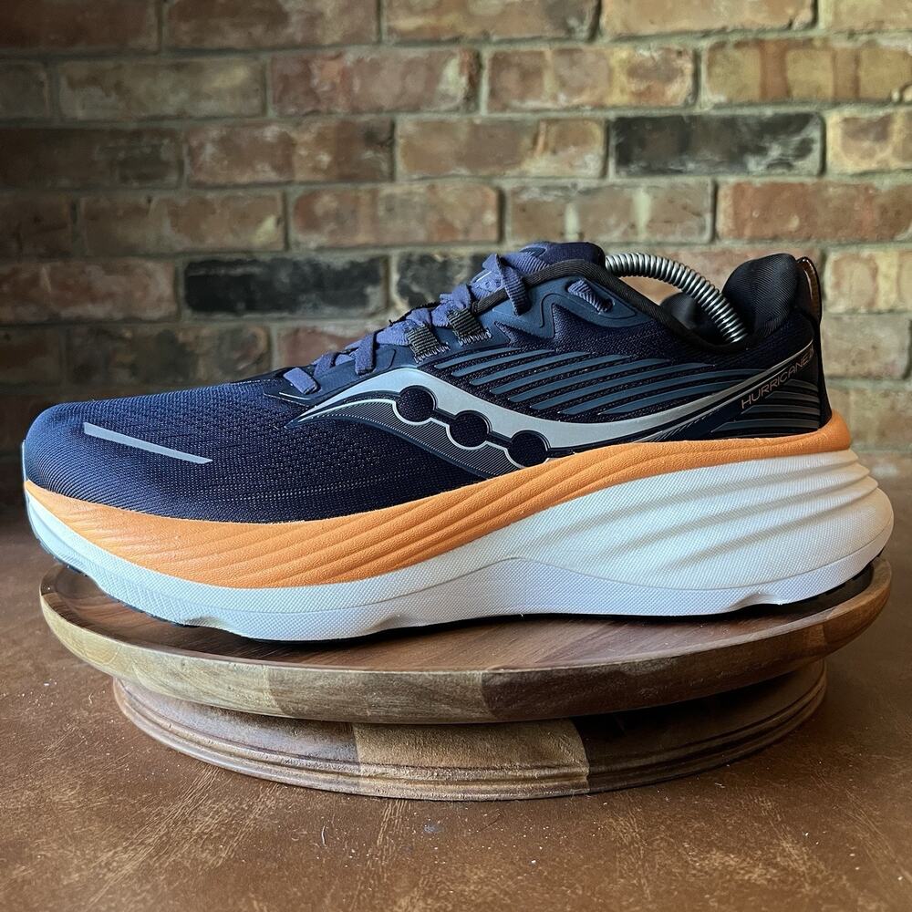 Saucony Hurricane 24 Max Cushion Supportive Mens 11 Navy Running Shoes Sneakers